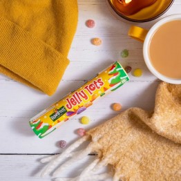ROWNTREES JELLY TOTS vaisių skonio želė saldainiai su cukraus apvalkalu 115 g